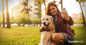 Instagram Reels de um cachorro e sua dona