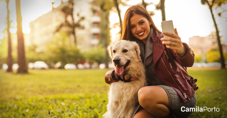 Instagram Reels de um cachorro e sua dona