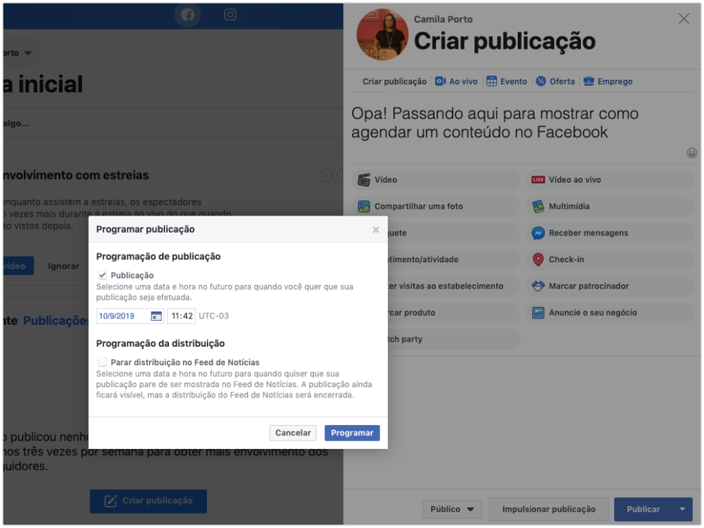 Como agendar posts no Facebook e Instagram gratuitamente 4 Como agendar posts no Facebook e Instagram gratuitamente
