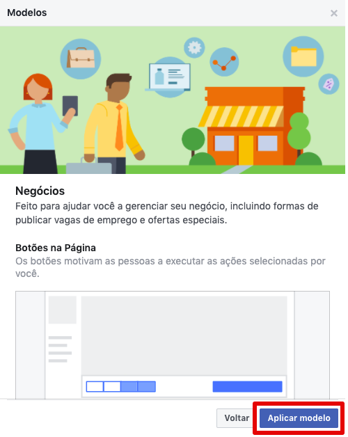 Passo para aplicar o modelo de página