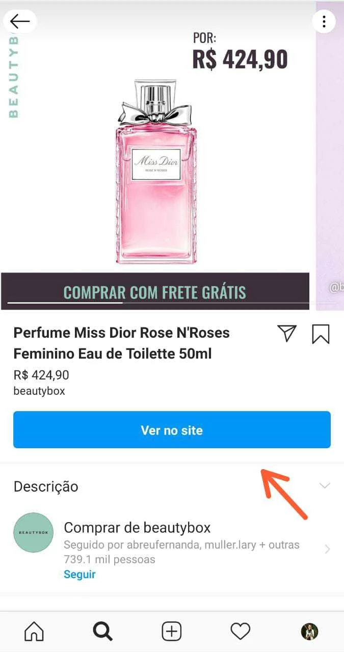 Compras no Instagram: Conheça a nova aba de compras no aplicativo 3 Página de um produto à venda pelo compras no Instagram