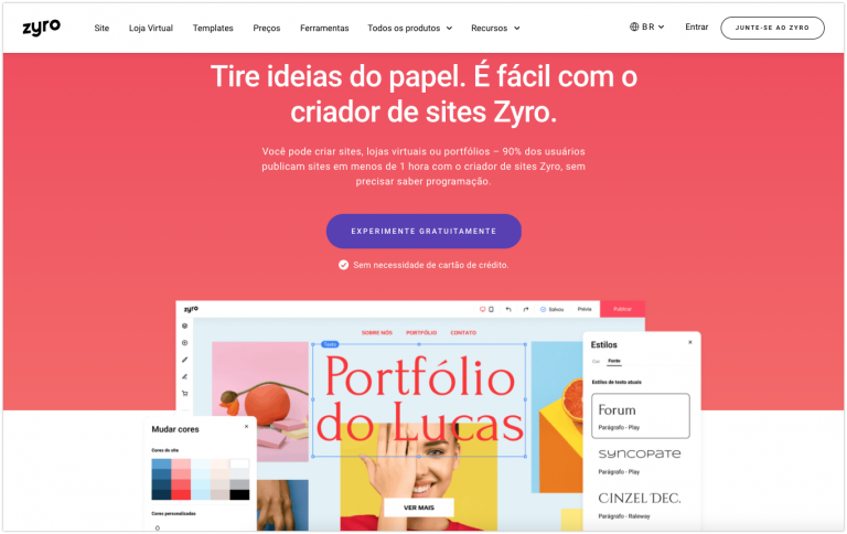 Criador de Sites: Criar um Site ou uma Loja Virtual | Zyro