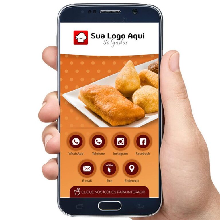 Cartão de Visita Digital Venda de Salgados e Lanches