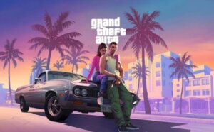 Personagens do jogo GTA 6 sentados em um carro