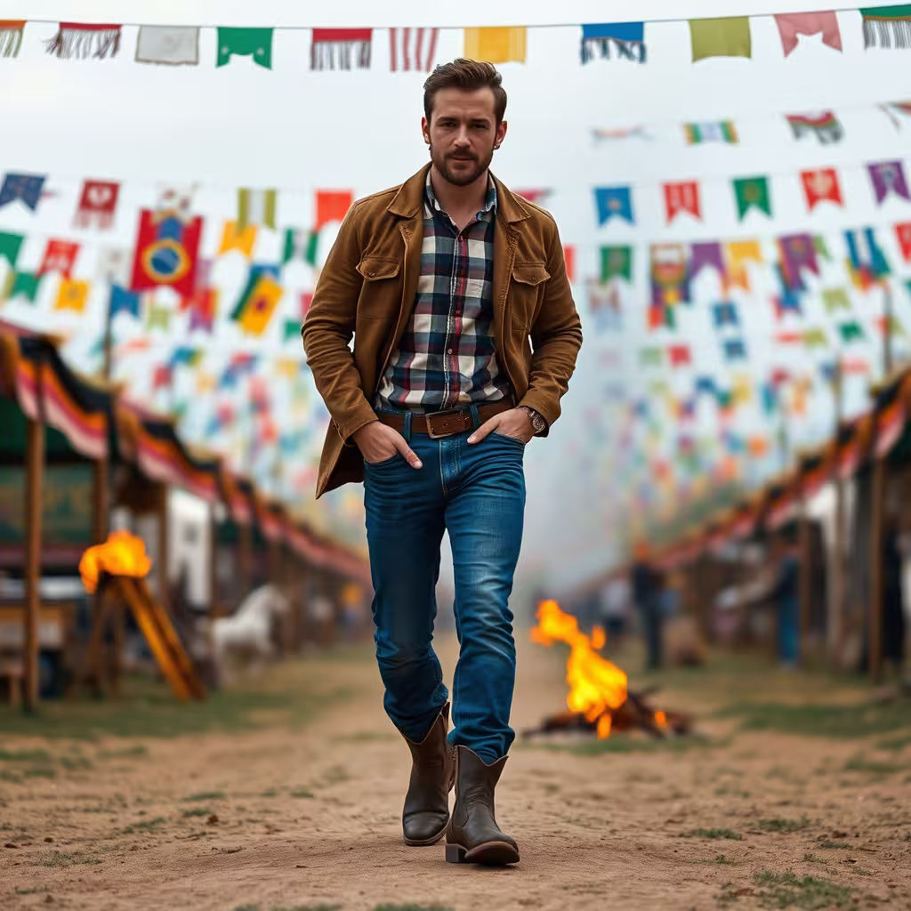 ideia de look Festa Junina Masculino