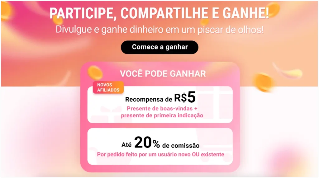 Página de cadastro Afiliado Shein